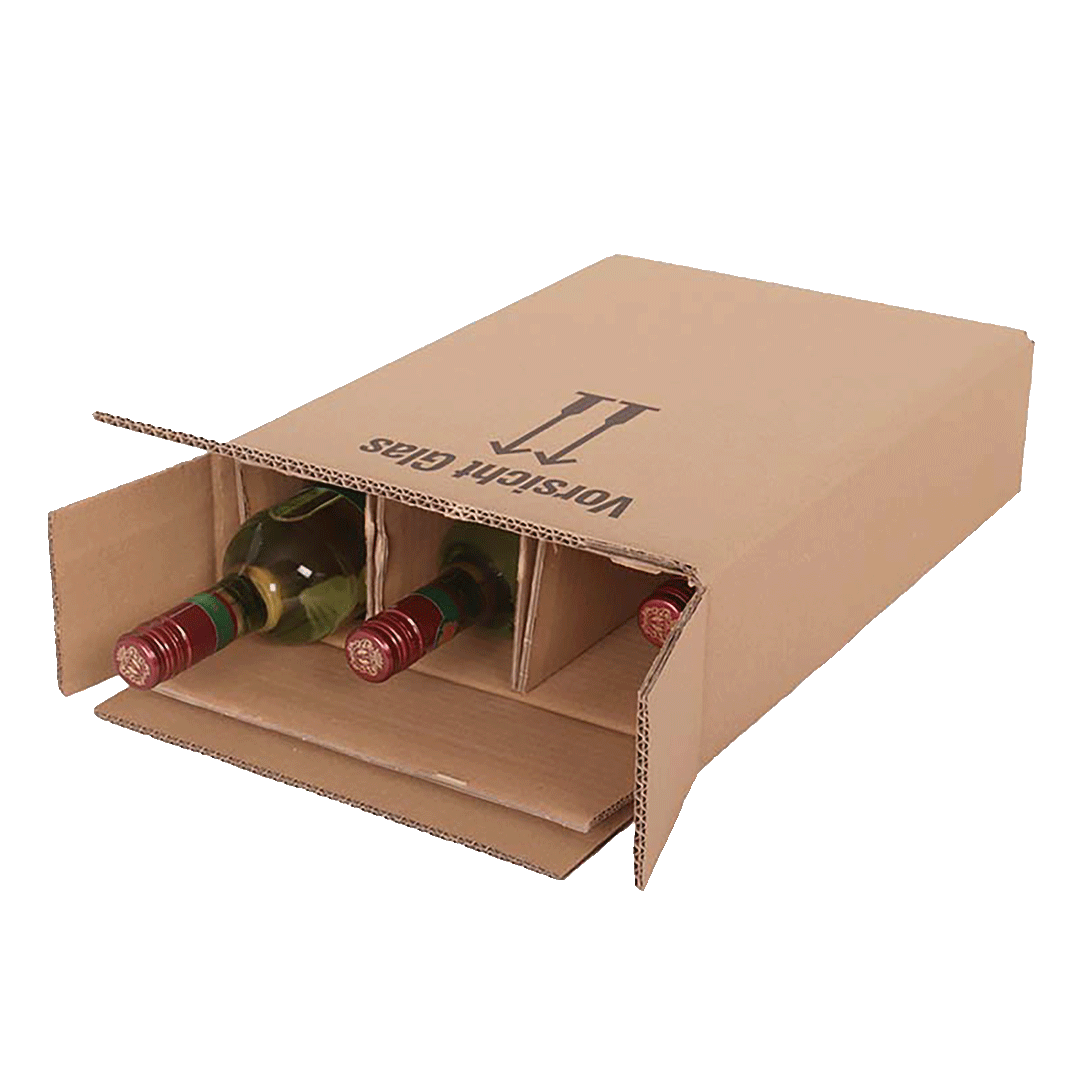 3er Flaschenversandkarton - 0,75 - 1 L - mit Gefache -