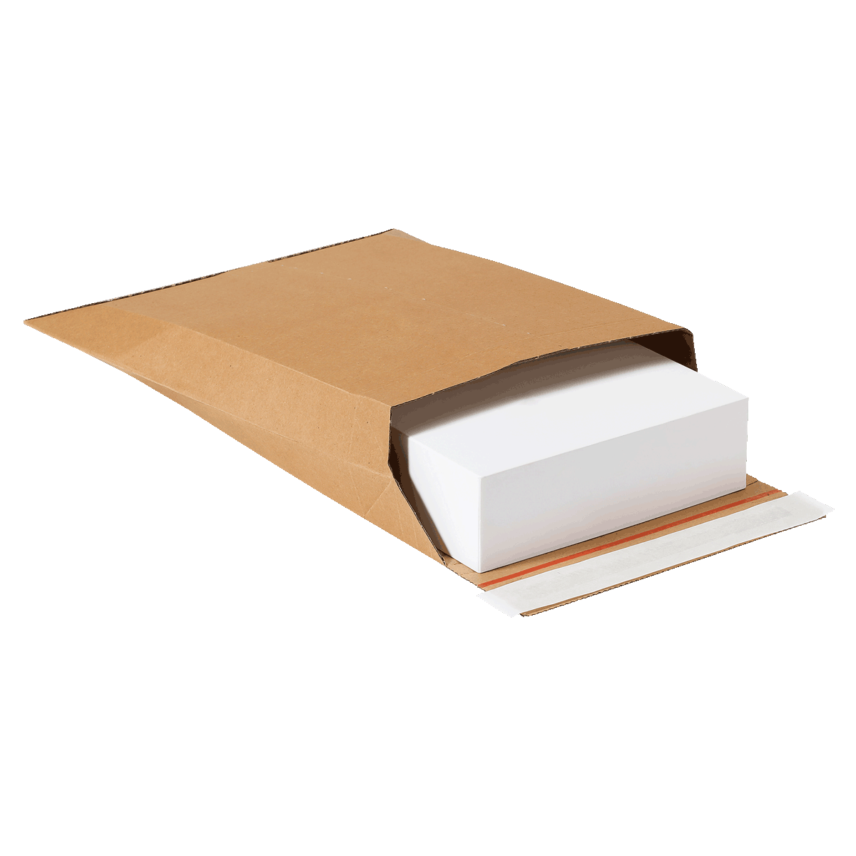 Versandtasche aus Wellpappe L mit einer weißen Box