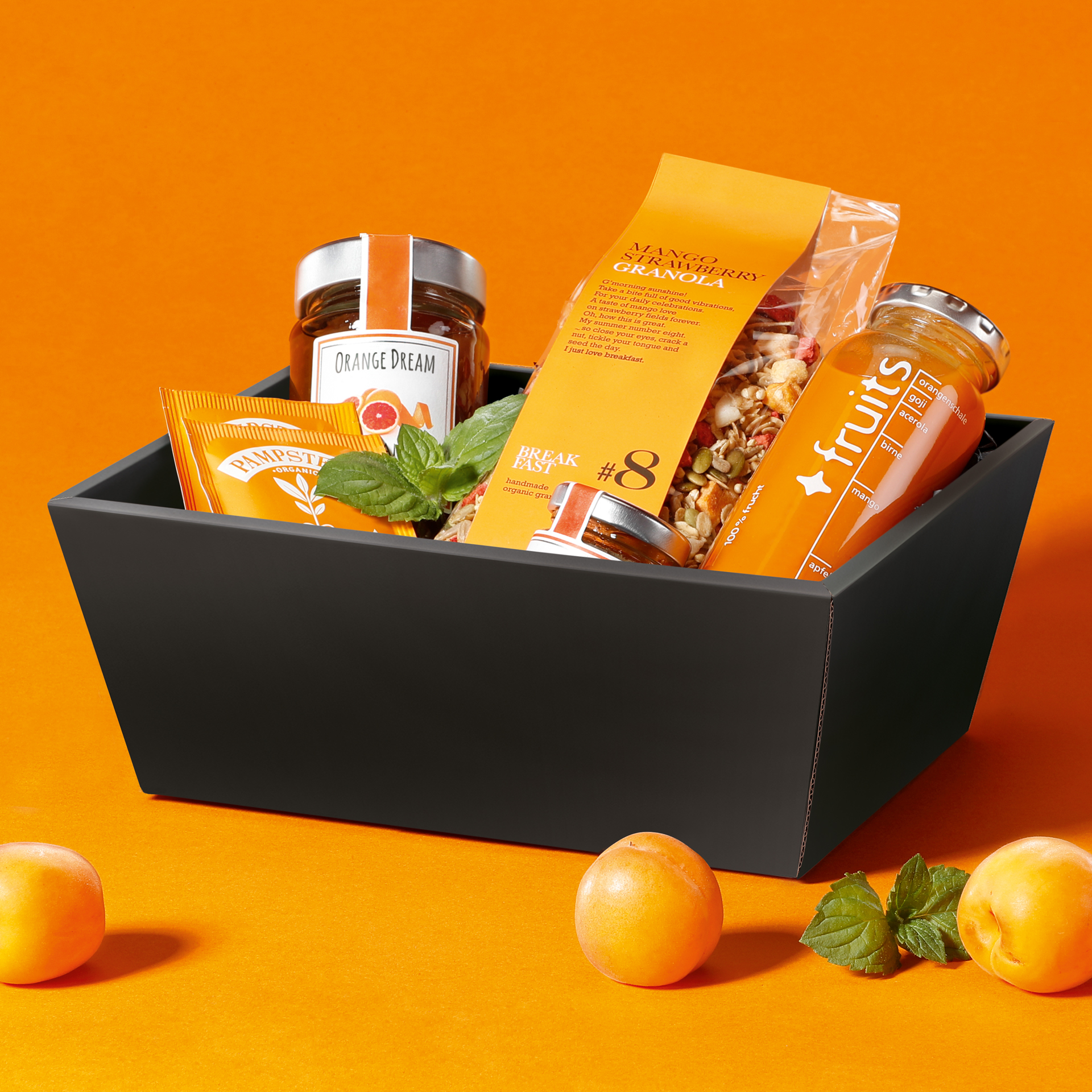 Präsentkorb viereckig - Ecoline Schwarz - klein