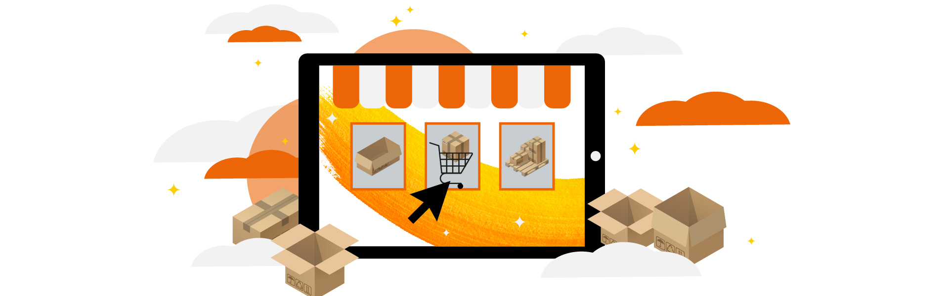 Dropshipping Header Graphic in Mondi CI-Farben