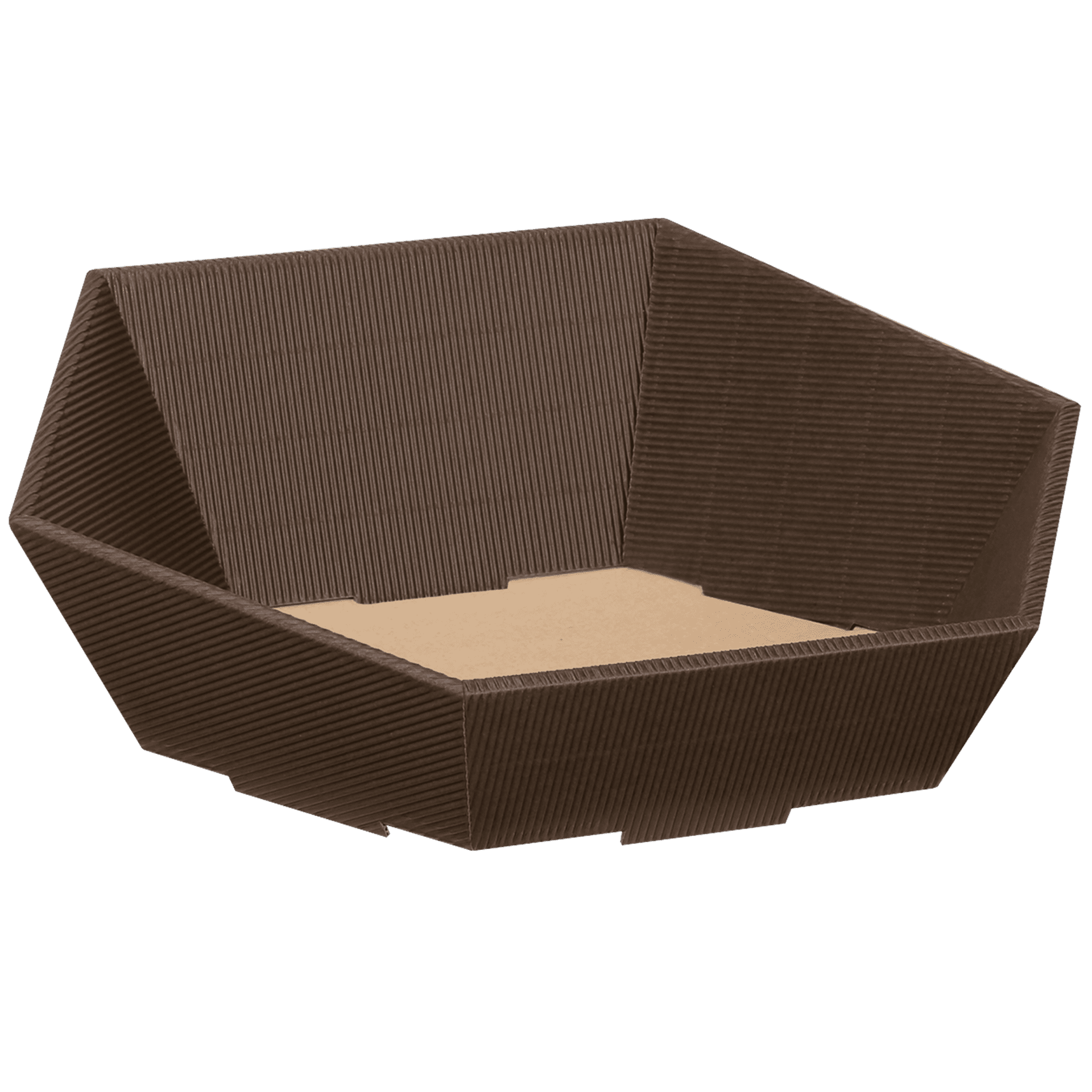 Präsentkorb sechseckig - Braun - groß: Ø 415 mm