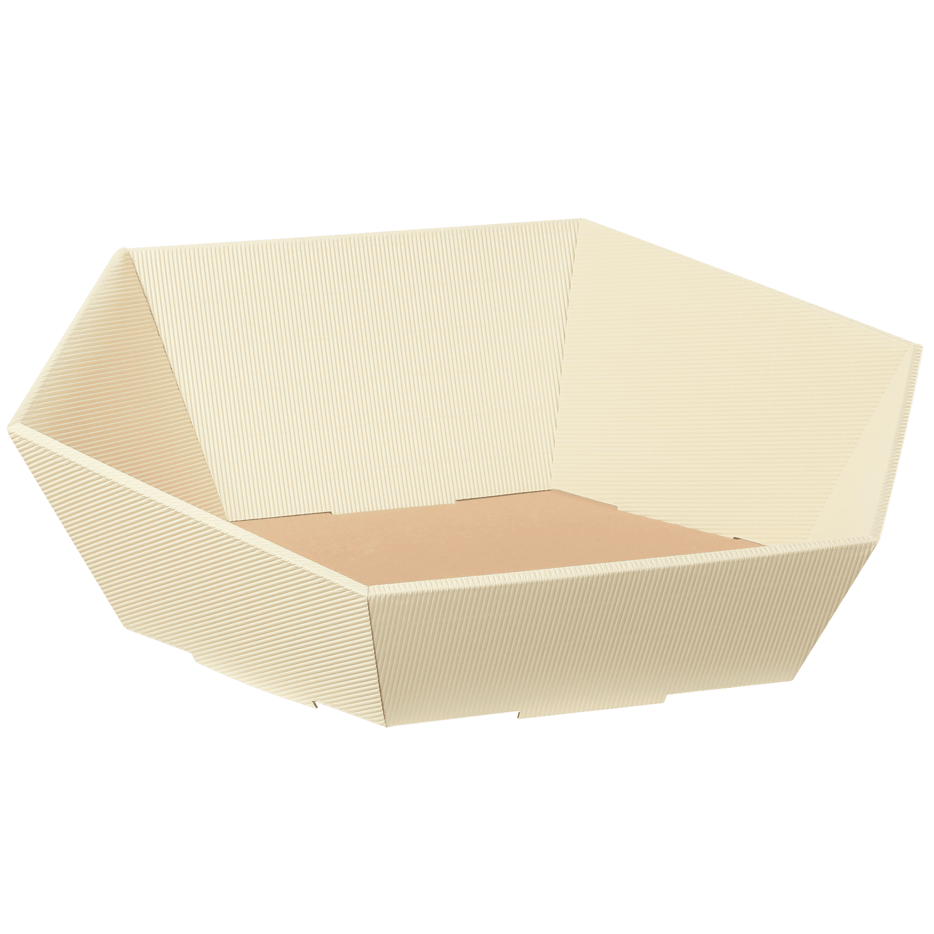 Präsentkorb sechseckig - Creme - groß: Ø 415 mm