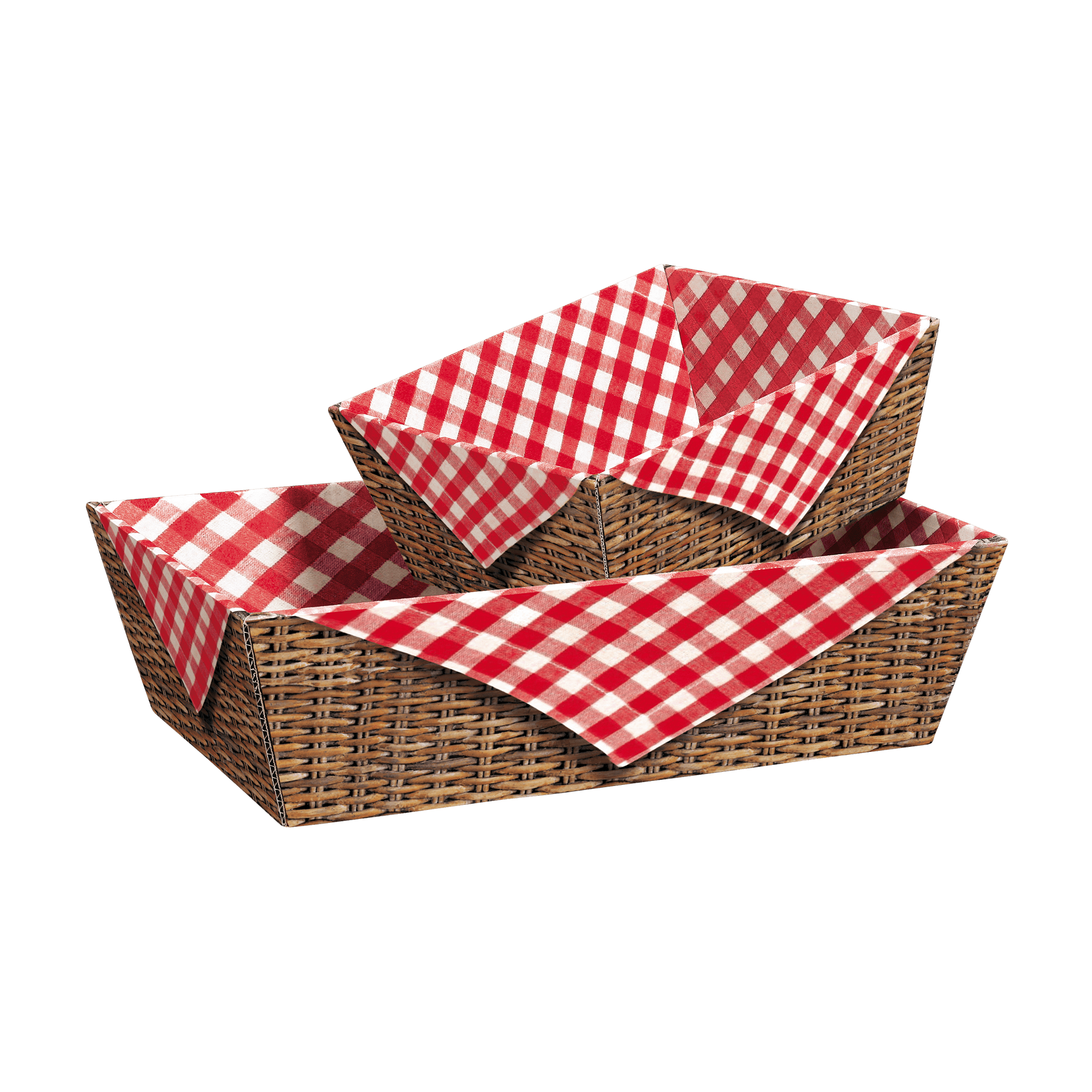 Präsentkorb viereckig - Brotzeit Rot - klein