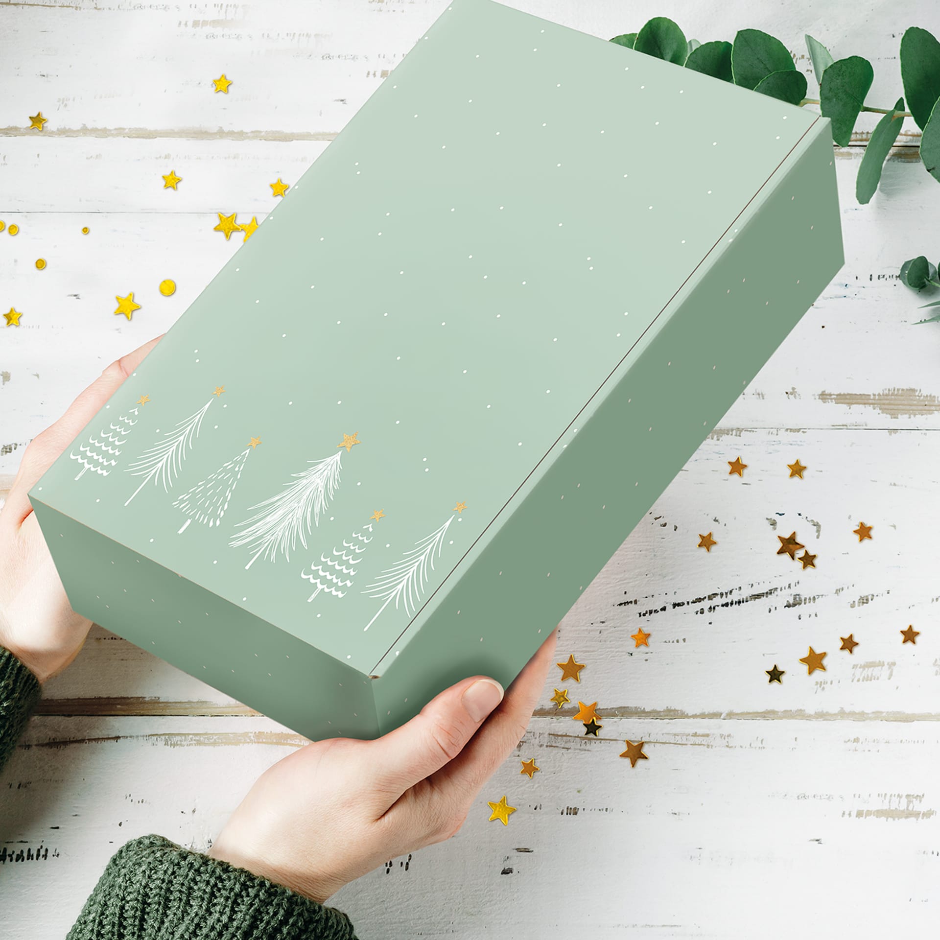 Präsentkarton - Modern Christmas - 2 x 0,75 l