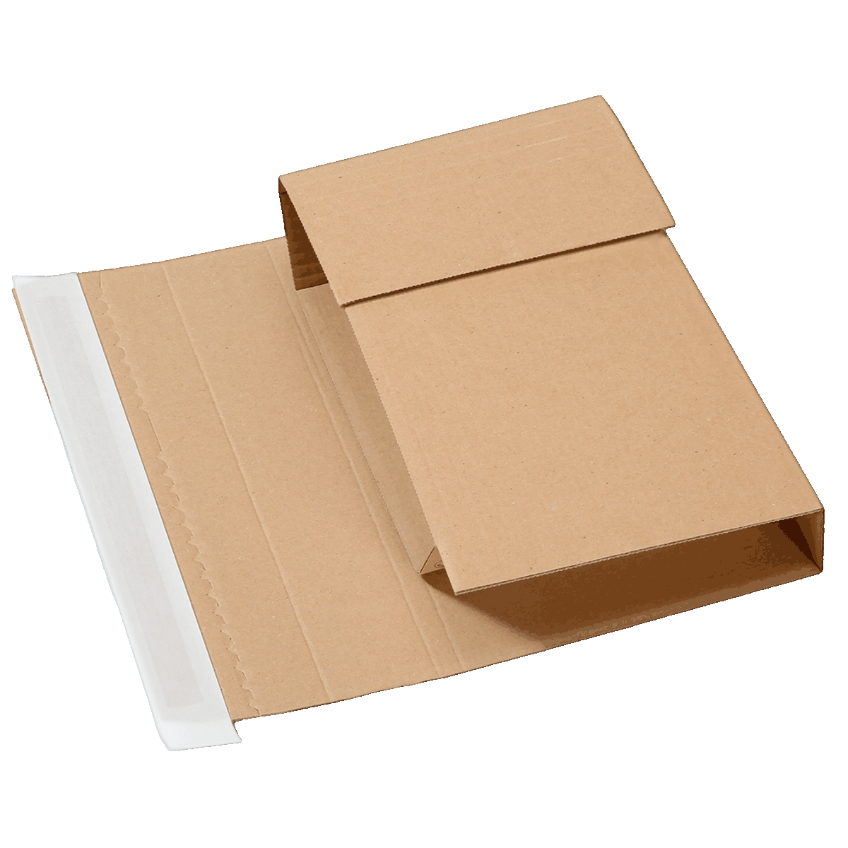 Buchverpackung Extrasafe umgedreht mit eingeklappten Seiten