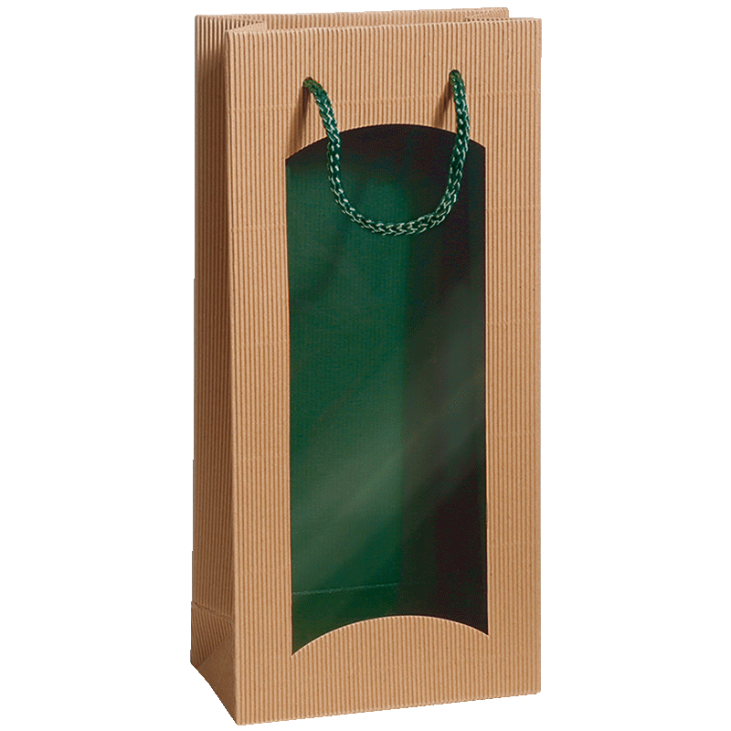 Geschenktüte - Natura/Grün - 2 x 0,75 l / 1,0 l