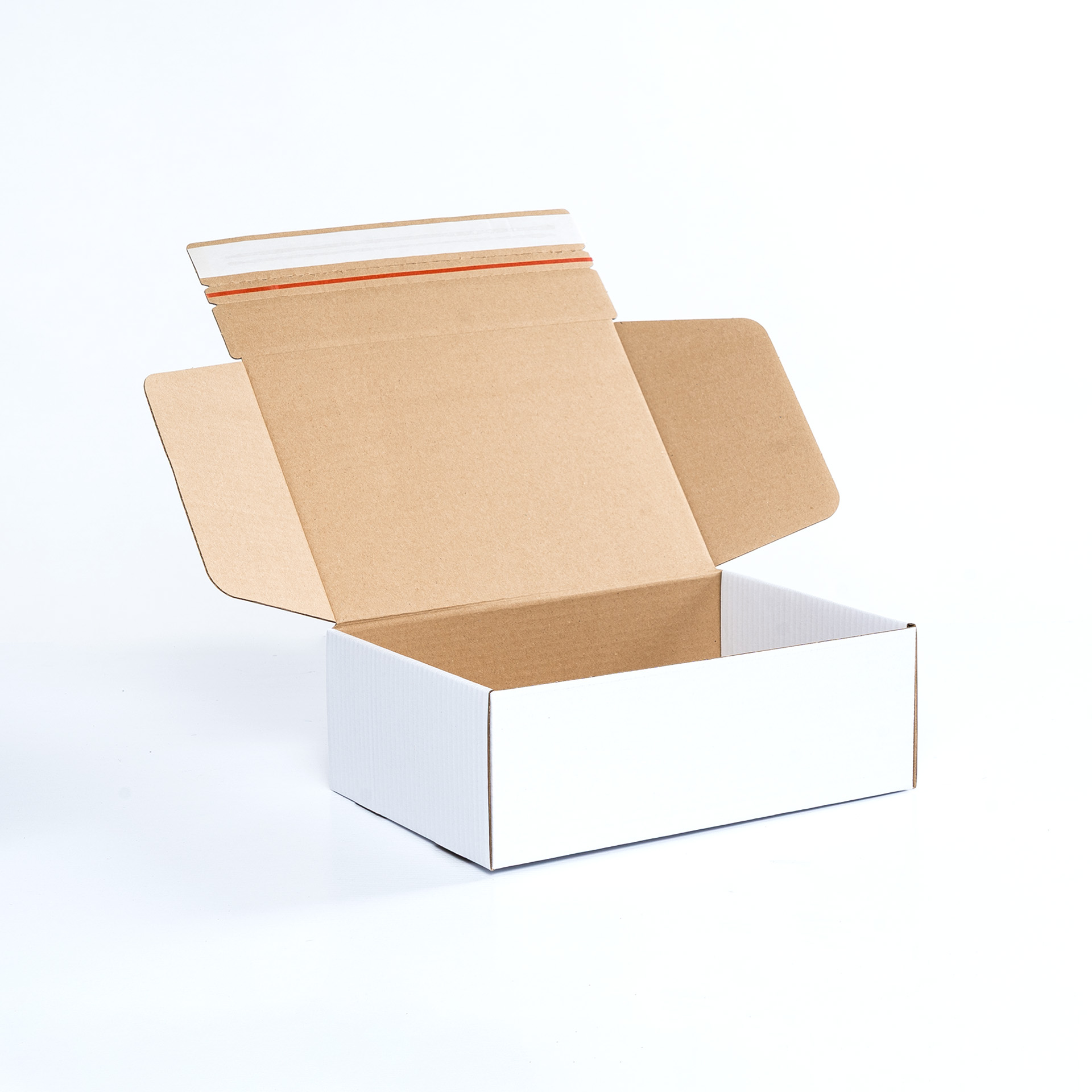 Versandschachtel Weiss Paperware 325x230x115mm geöffnet