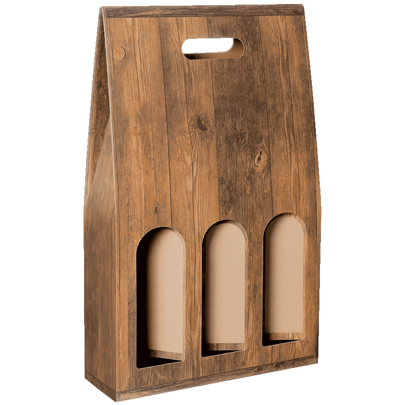 Tragekarton mit Sichtfenster - Vintage - 3 x 0,75 l / 1,0 l