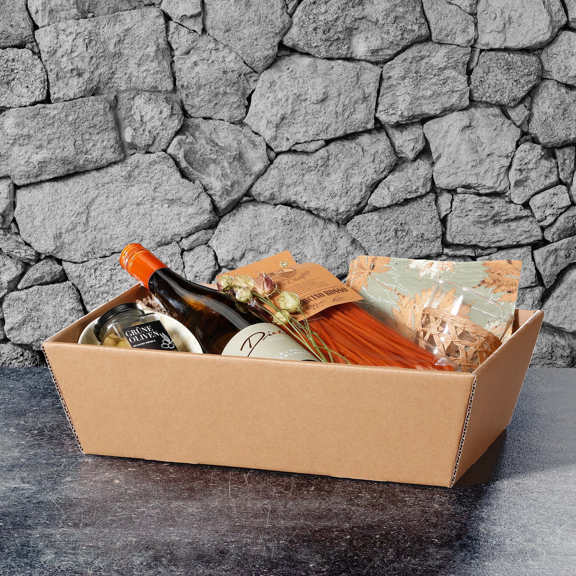 Präsentkorb viereckig - Ecoline Natura - mittel