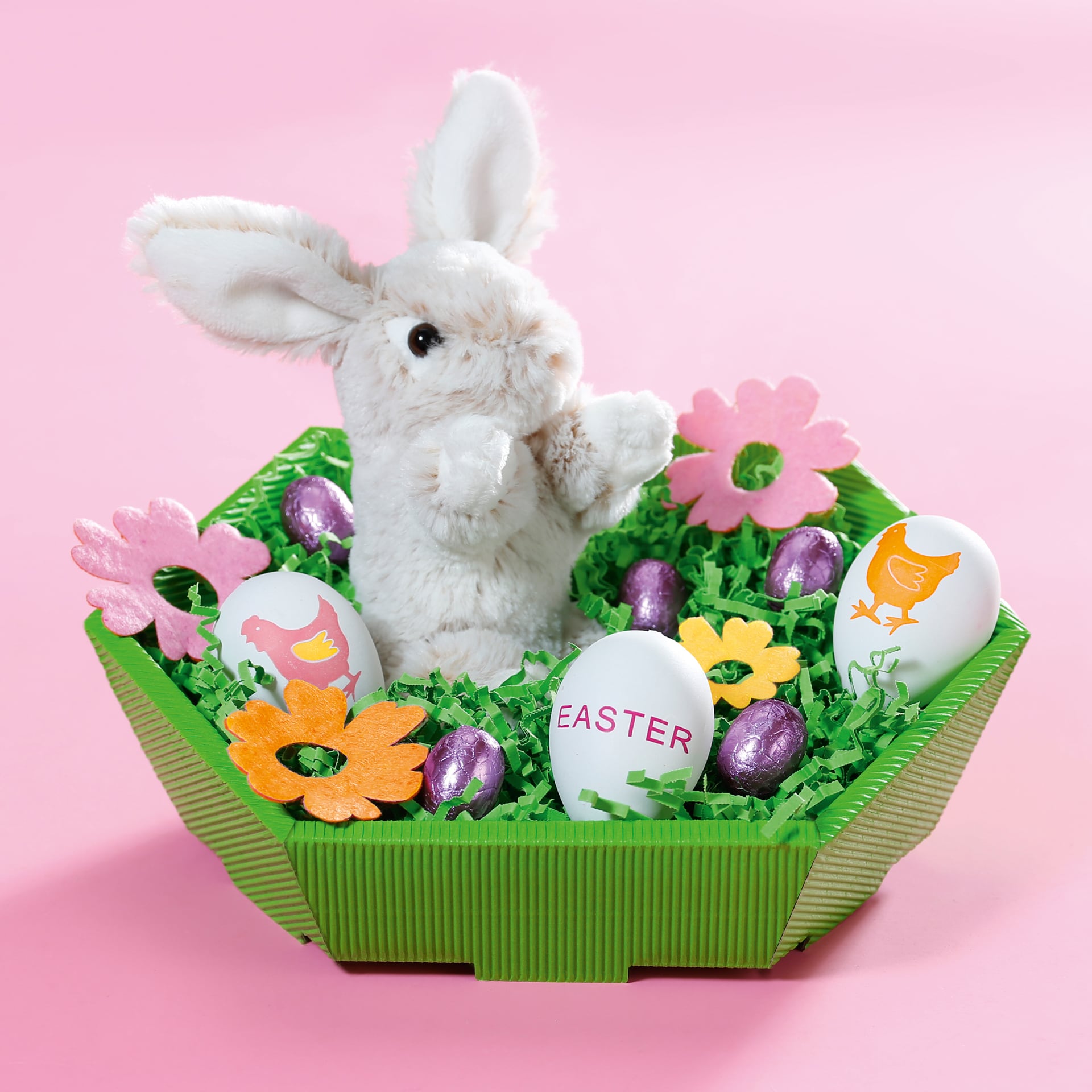 Präsentkorb sechseckig - Hellgrün - mini: Ø 215 mm