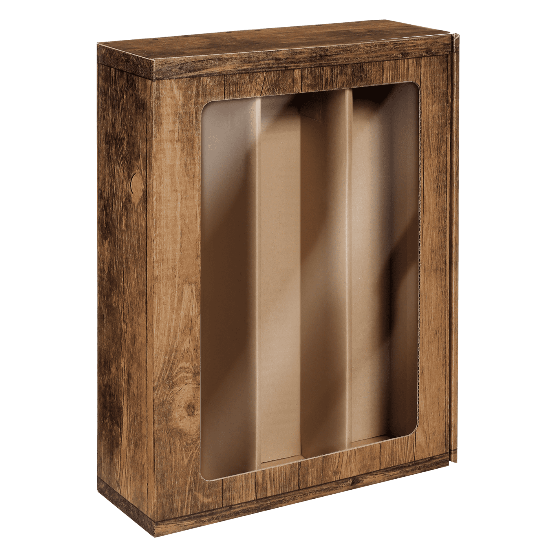Präsentkarton mit Sichtfenster - Passepartout Vintage - 3 x 0,75 l Präsentkarton mit Sichtfenster - Passepartout Vintage - 3 x 0,75 l