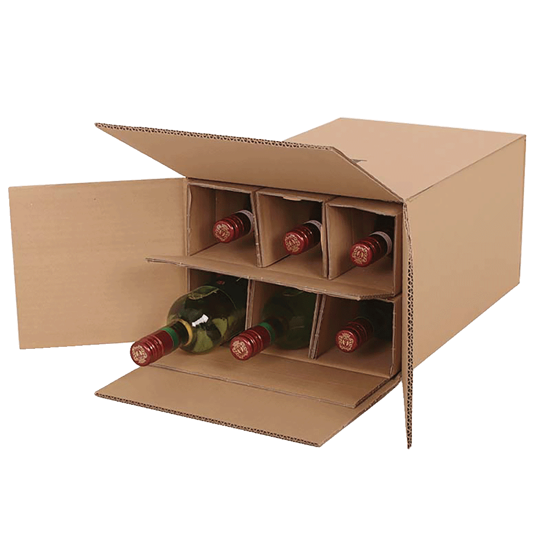 6er Flaschenversandkarton - 0,75 - 1 L - mit Gefache -