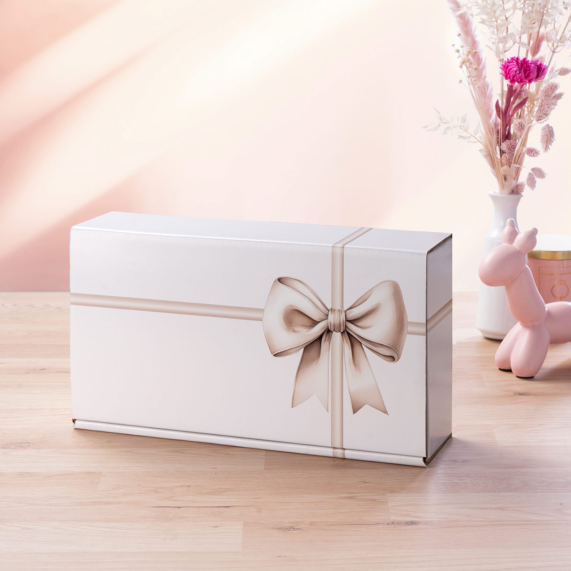 2er Präsentkarton mit dem Motiv Eleganz neutral dekoriert