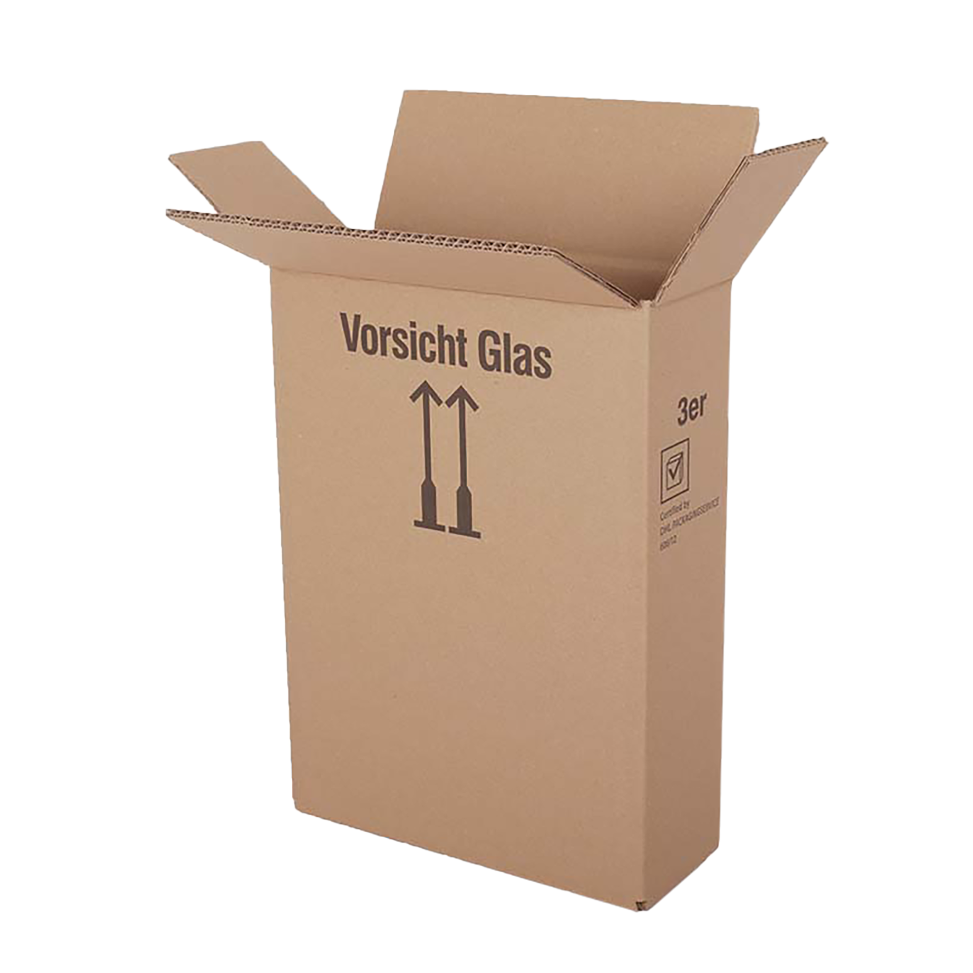 3er Flaschenversandkarton - 0,75 - 1 L - ohne Gefache - 