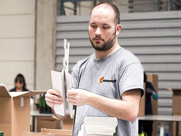 Person mit einem Karton in der Hand zum Thema Copacking
