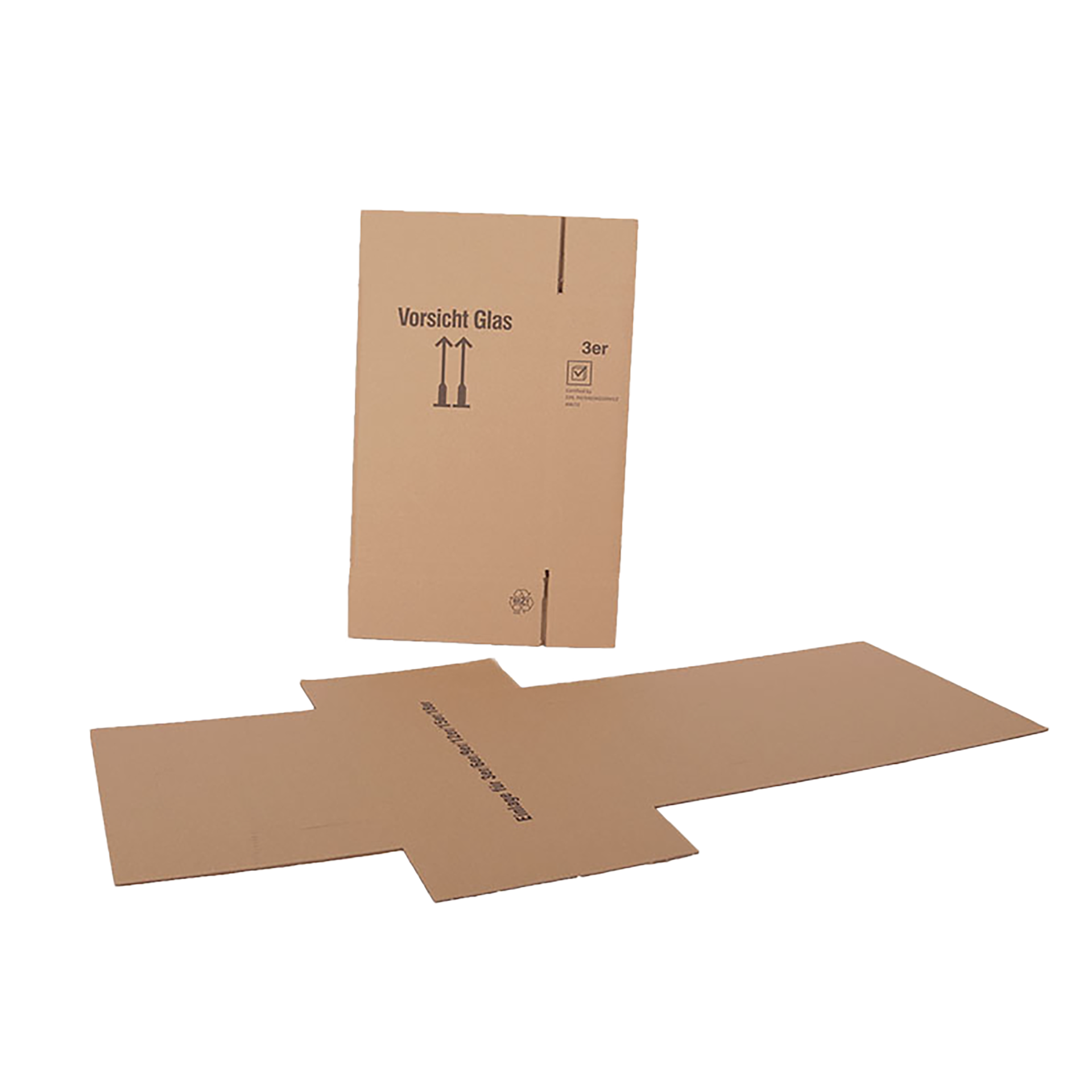 3er Flaschenversandkarton - 0,75 - 1 L - mit Gefache -