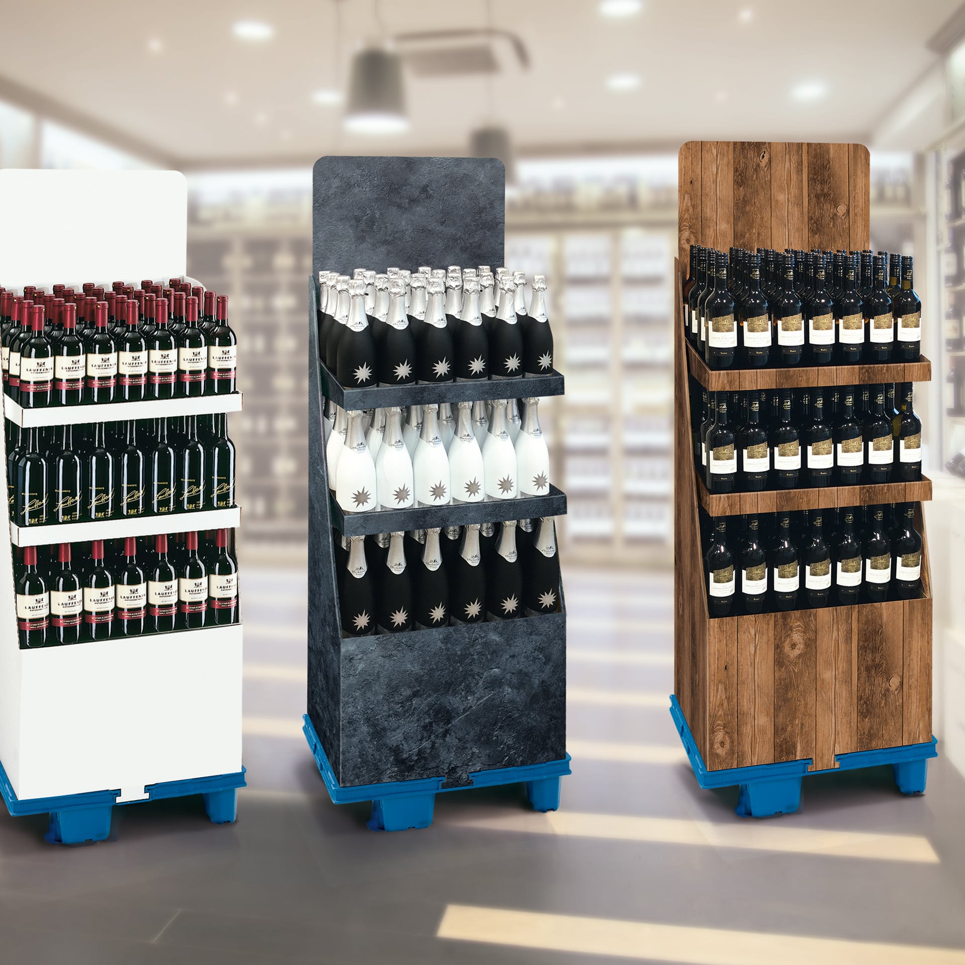 Manteldisplay - Schiefer - 3 Etagen