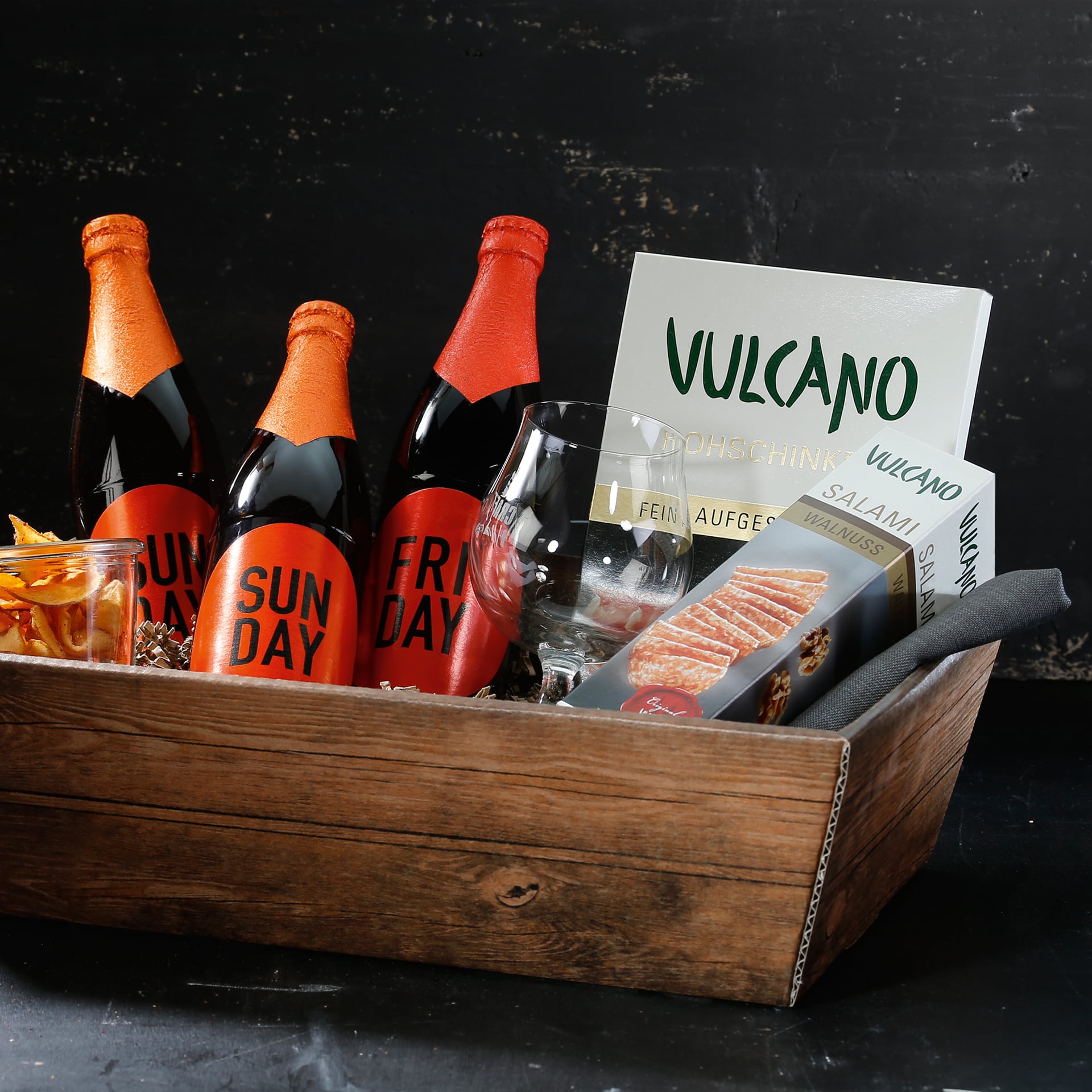 Präsentkorb viereckig - Vintage - klein