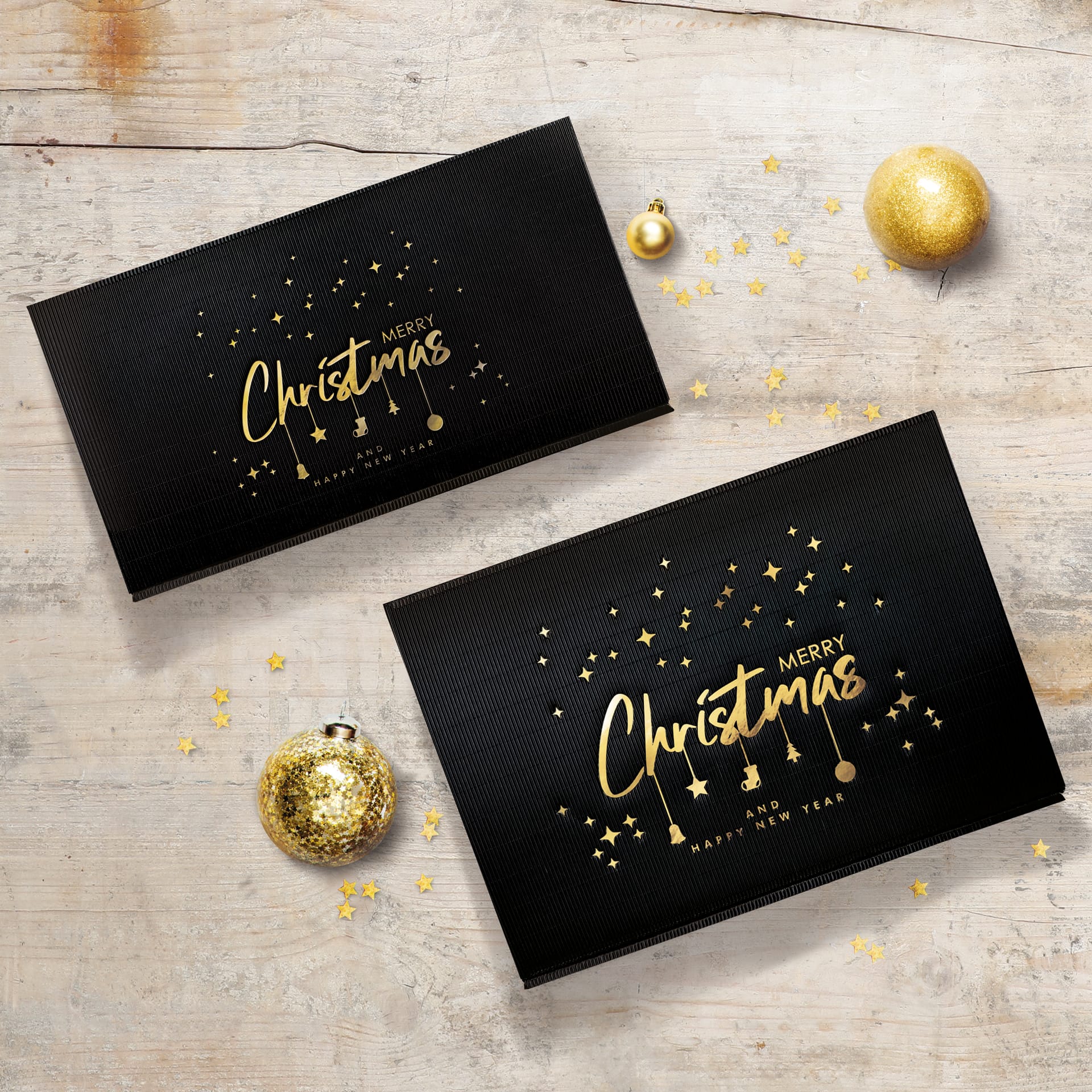 Präsentkarton - Golden Wishes - 2 x 0,75 l