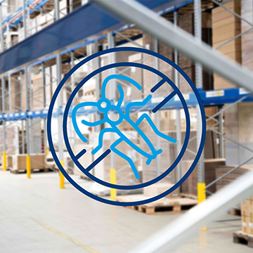 Icon mit Schädlingsbekämpfung und Lager im Hintergrund