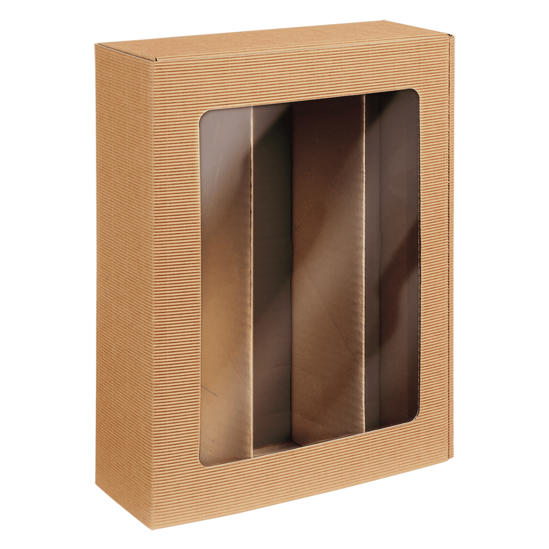 Präsentkarton mit Sichtfenster - Passepartout Natura - 3 x 0,75 l