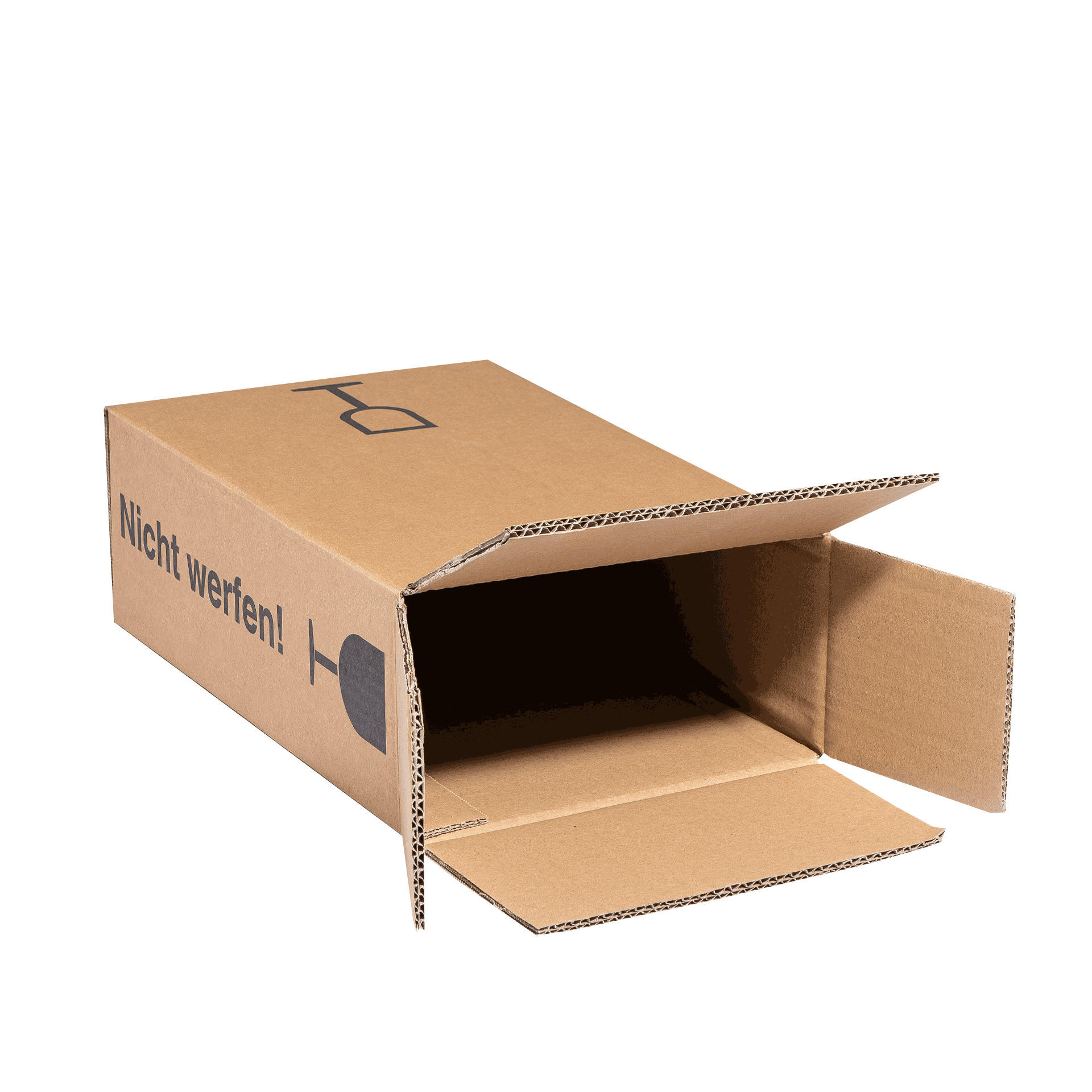 Postversandkarton 2er 38cm liegend geöffnet 