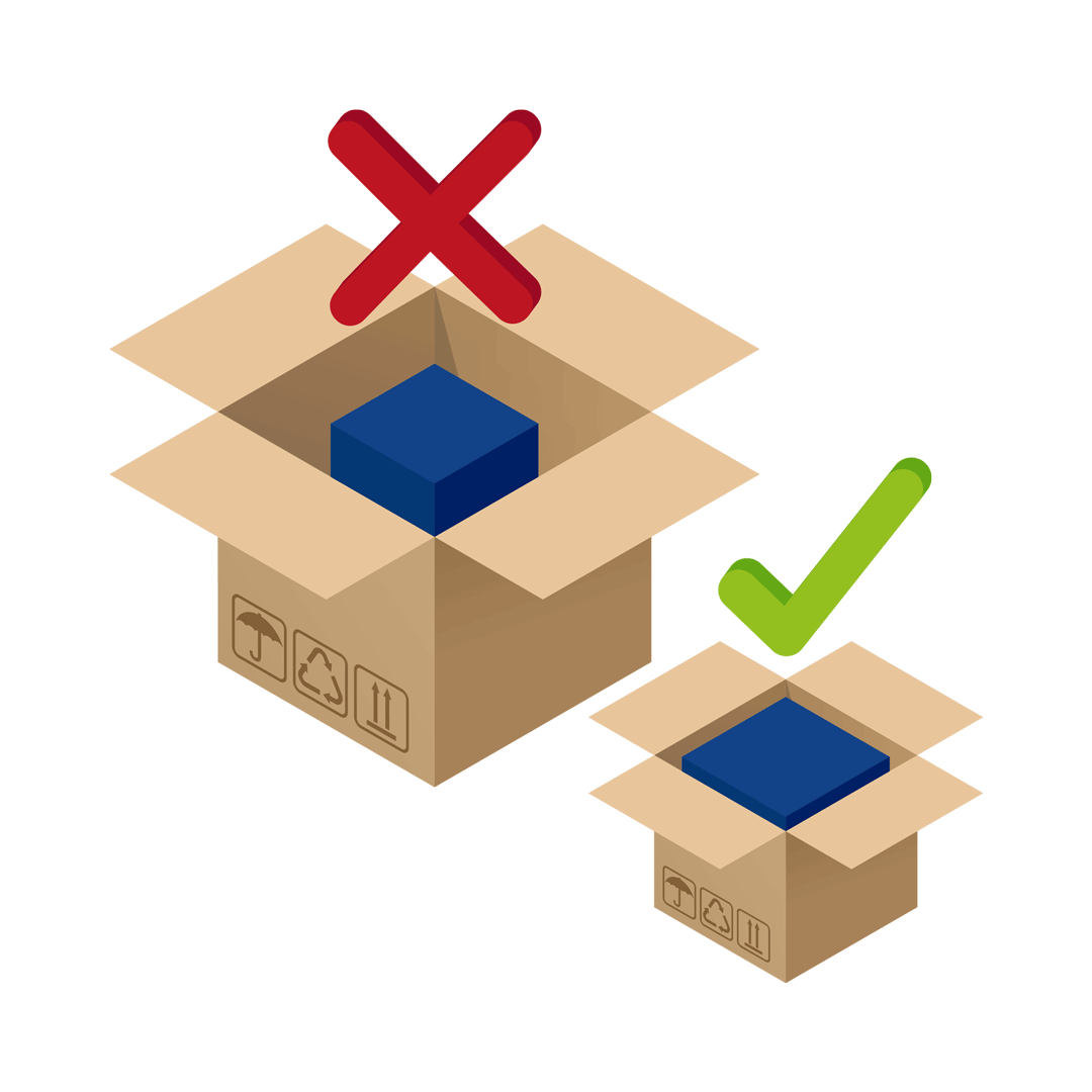 Optimierung der Verpackungsgröße