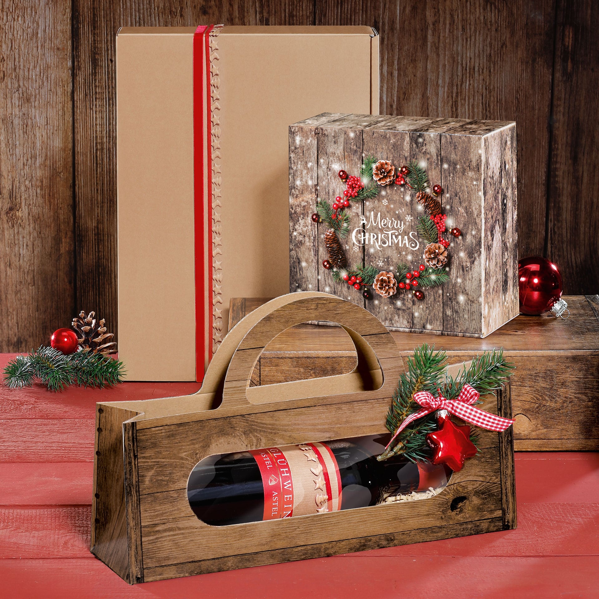 Geschenkbox - Weihnachtskranz - klein