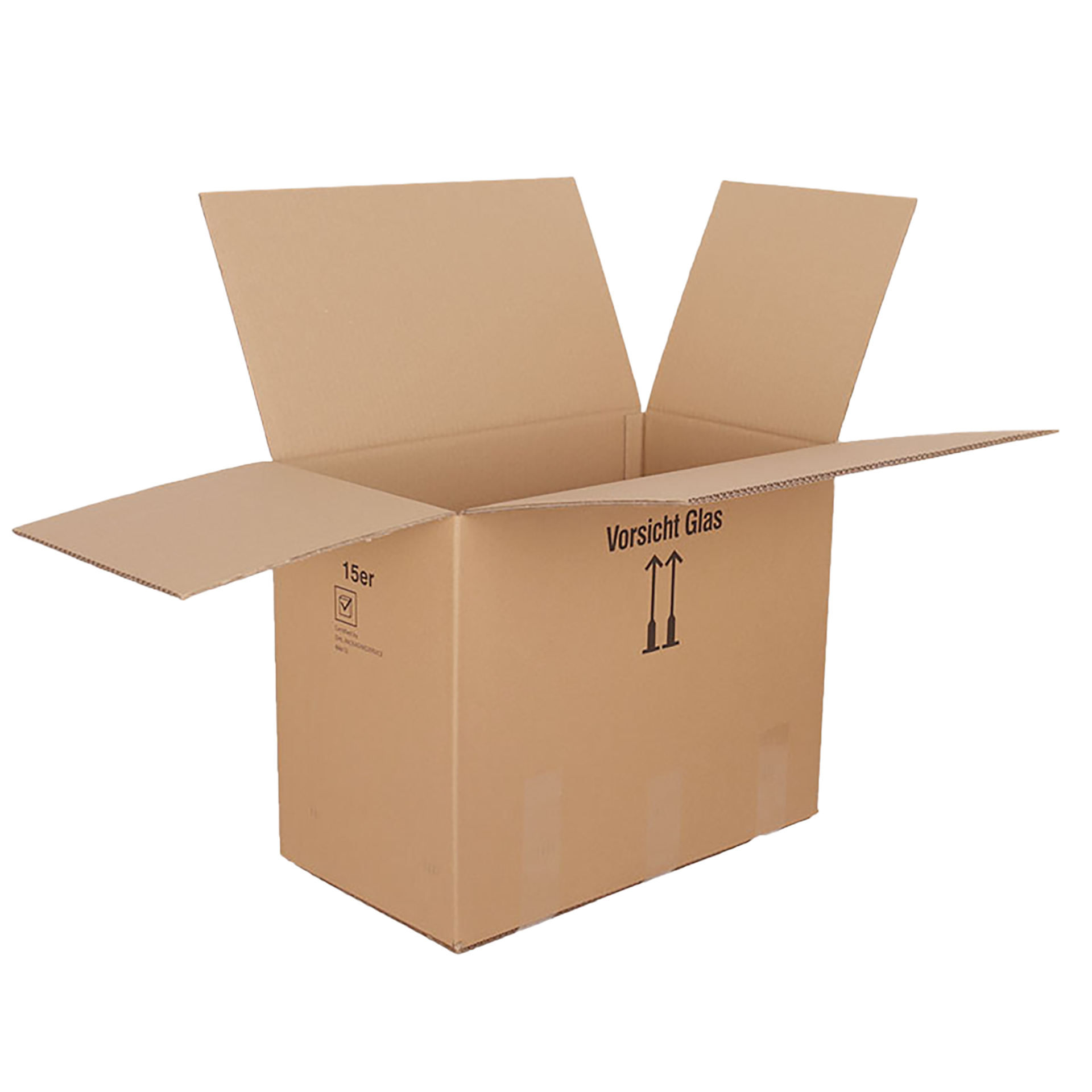 15er Flaschenversandkarton - 0,75 - 1 L - ohne Gefache -