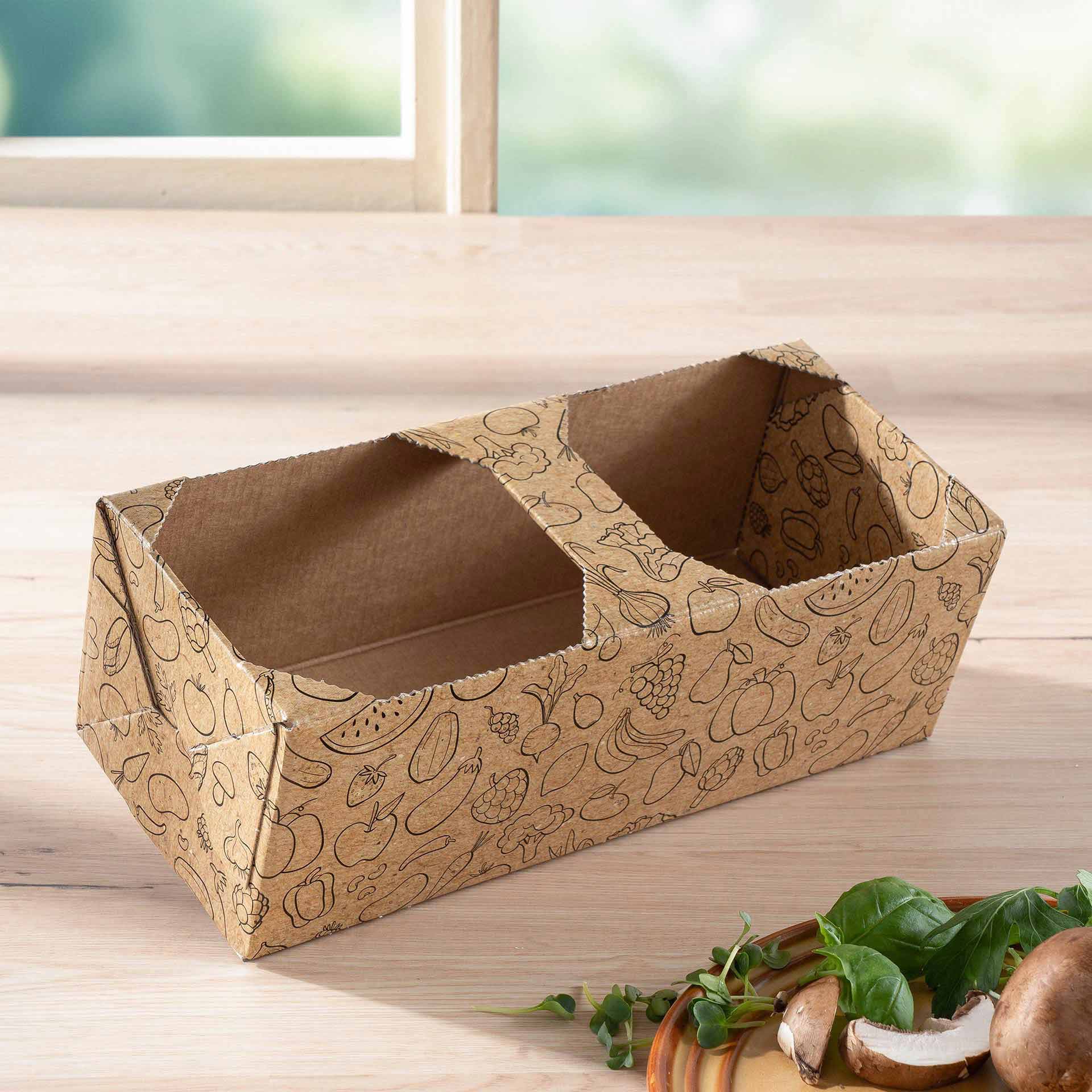 Obstkorb 1kg ungefüllt auf einem Tisch 