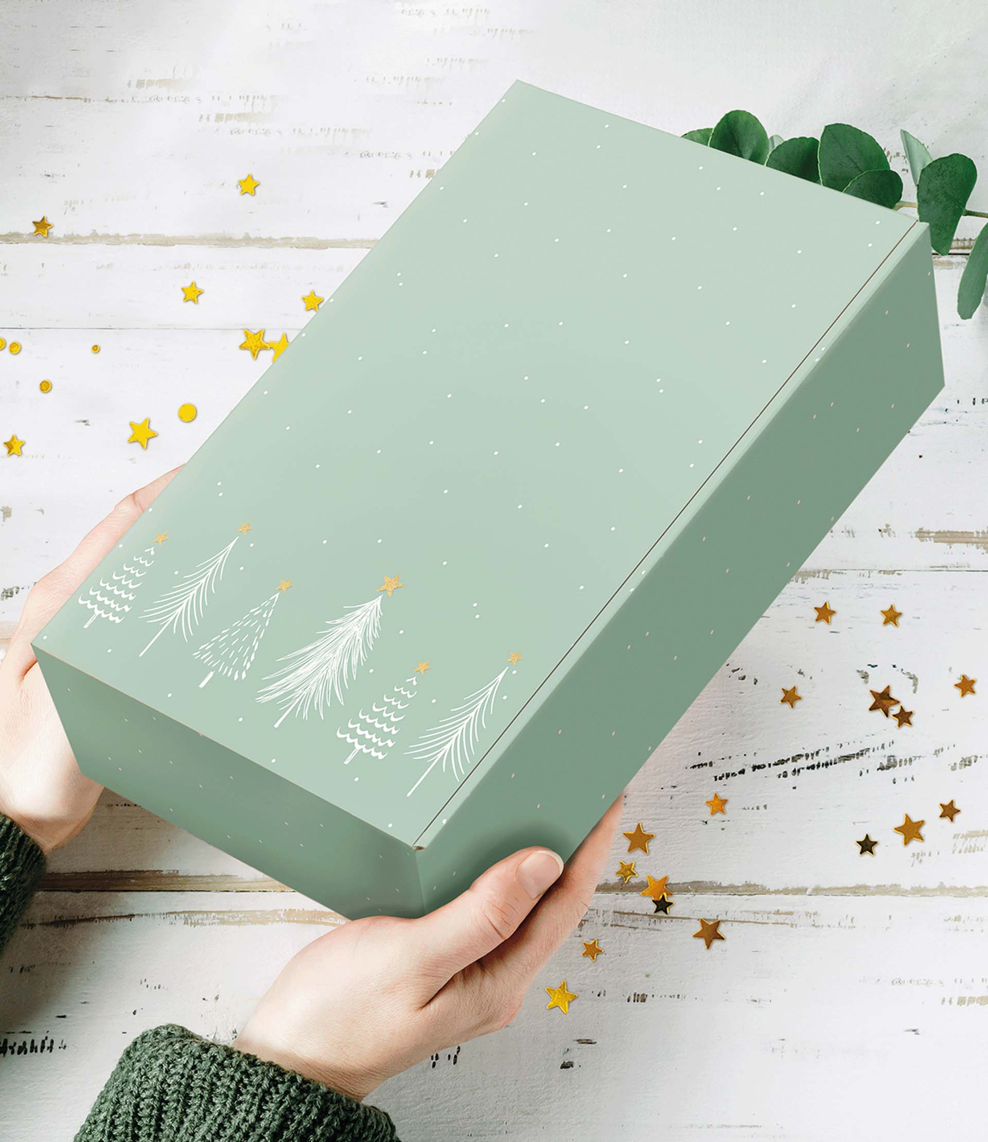 Präsentkarton - Modern Christmas - 3 x 0,75 l