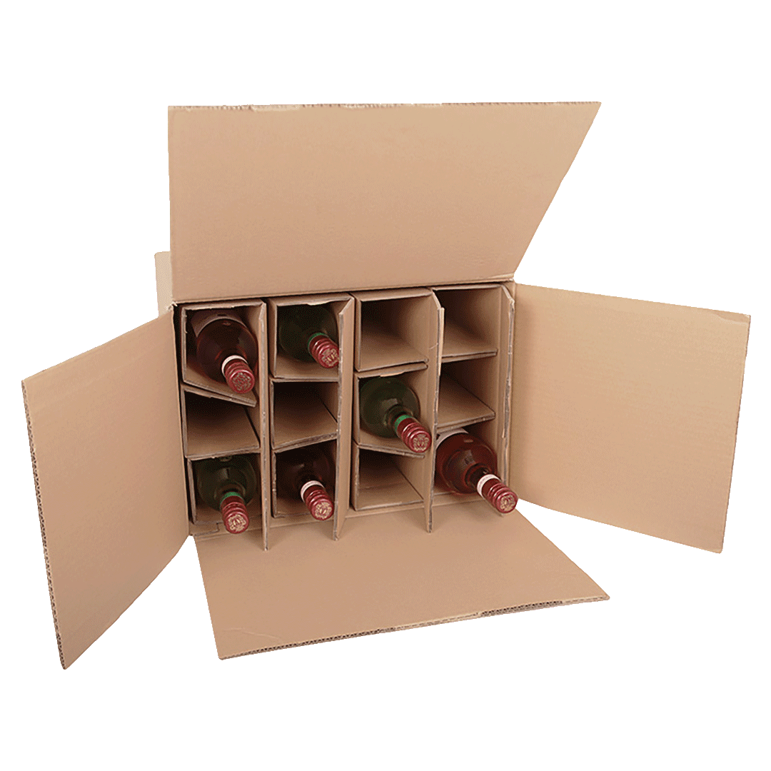 12er Flaschenversandkarton - 0,75 - 1 L  - mit Gefache -