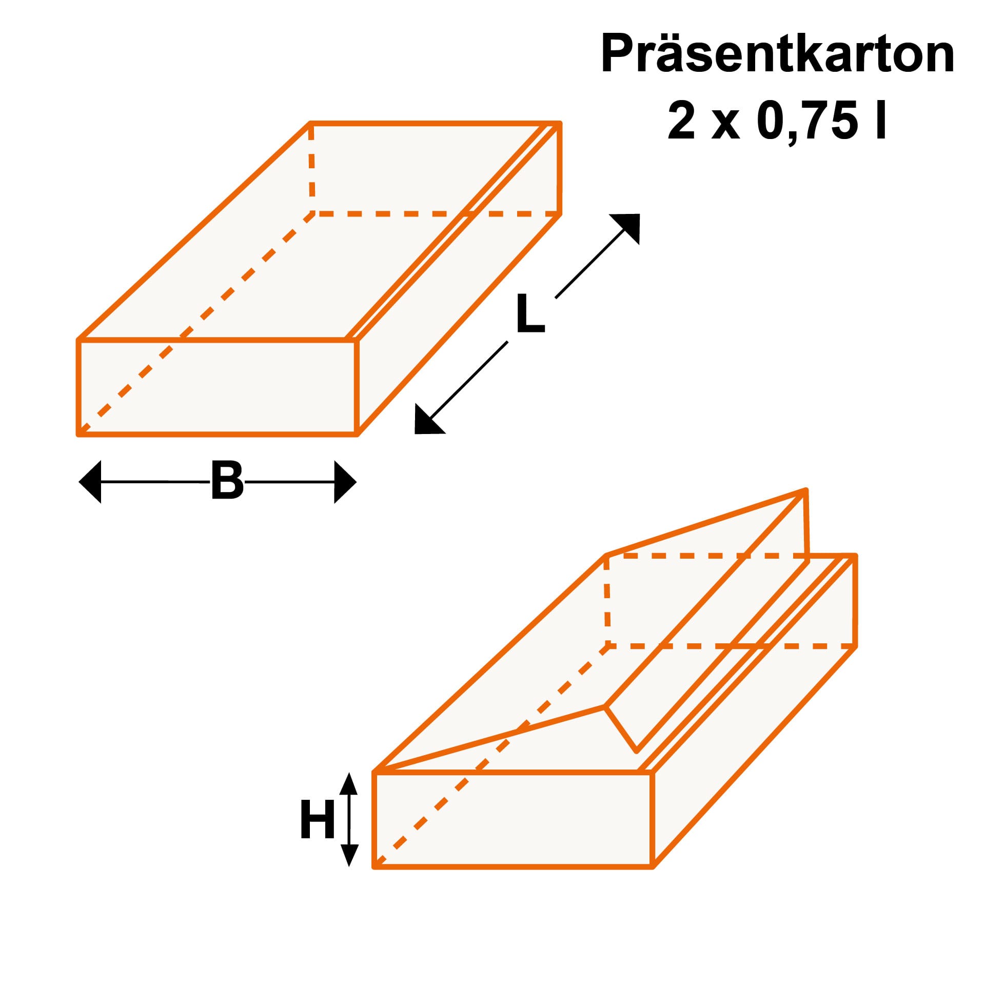 Präsentkarton - Saphirblau - 2 x 0,75 l