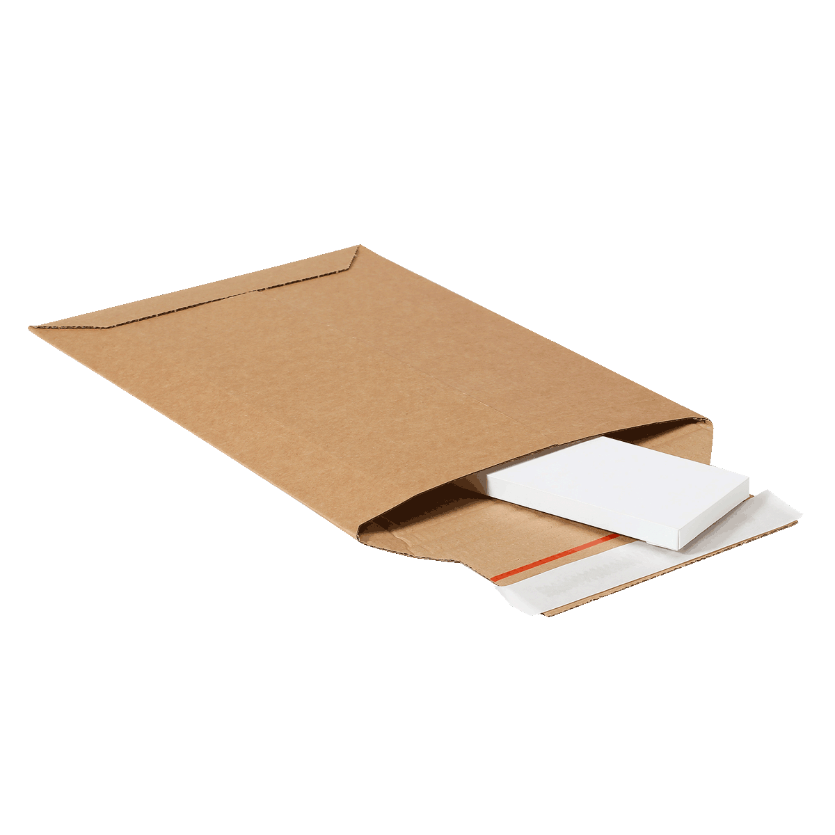 Versandtasche aus Wellpappe S mit einer kleinen Verpackung