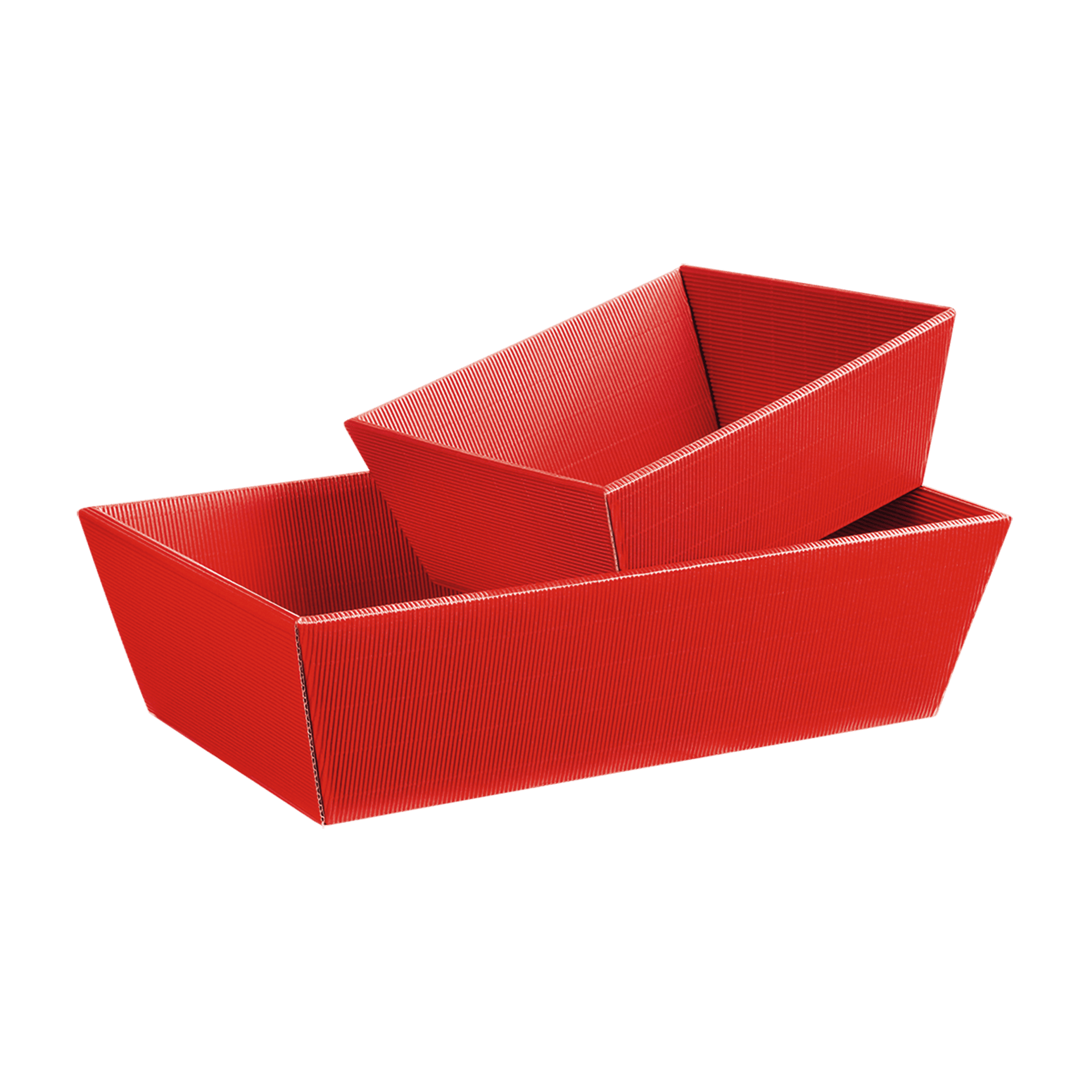 Präsentkorb viereckig - Rot - mittel