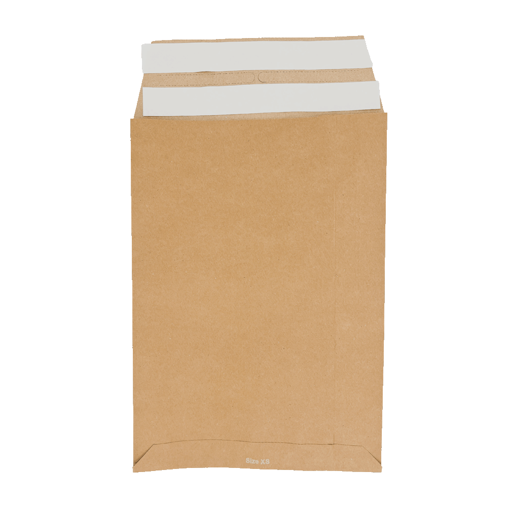 Versandtasche aus Papier XS in der Draufsicht Rückseite