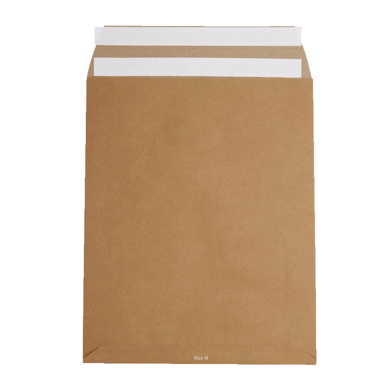Versandtasche aus Papier M in der Draufsicht Rückseite