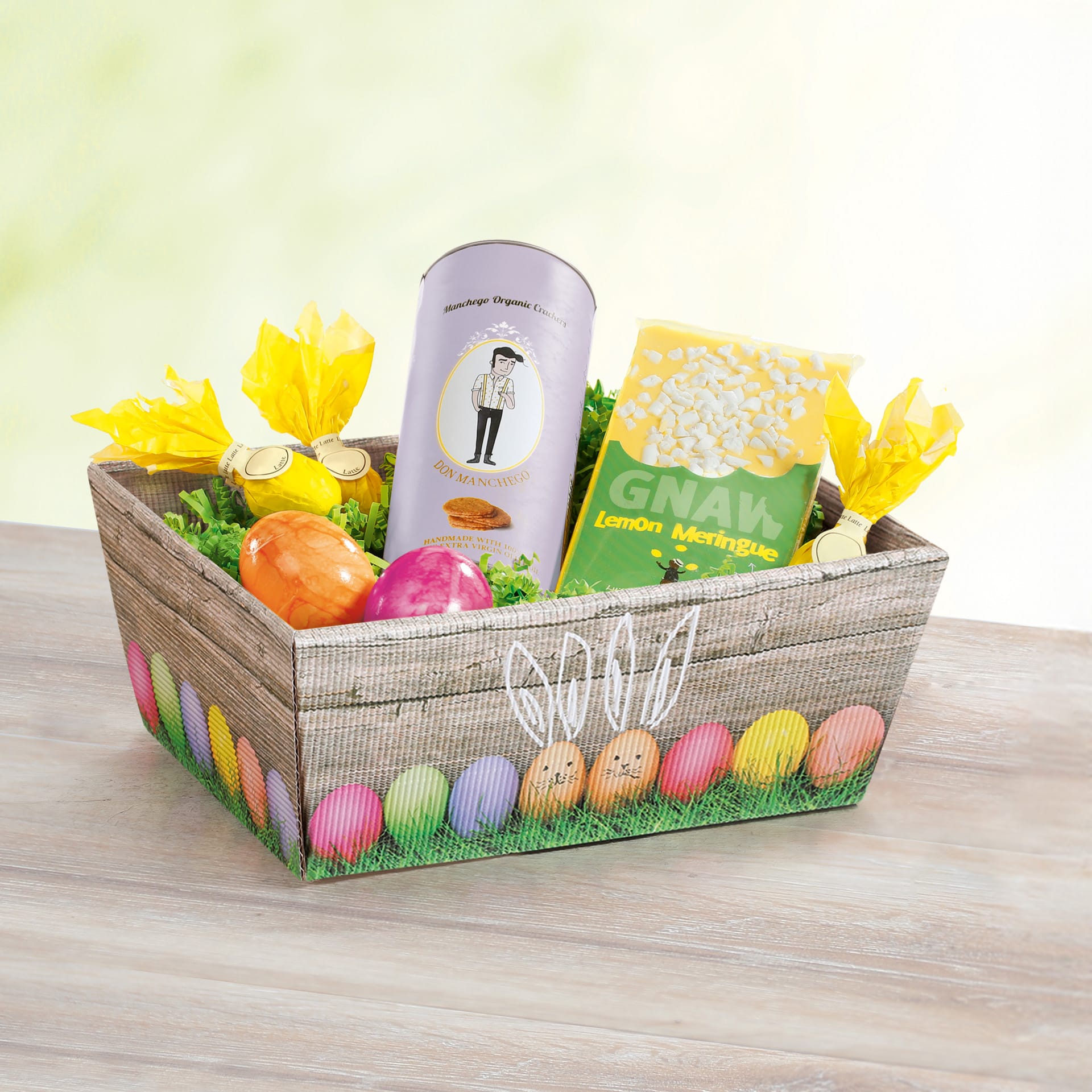 Präsentkorb Viereckig mit Osterdeko