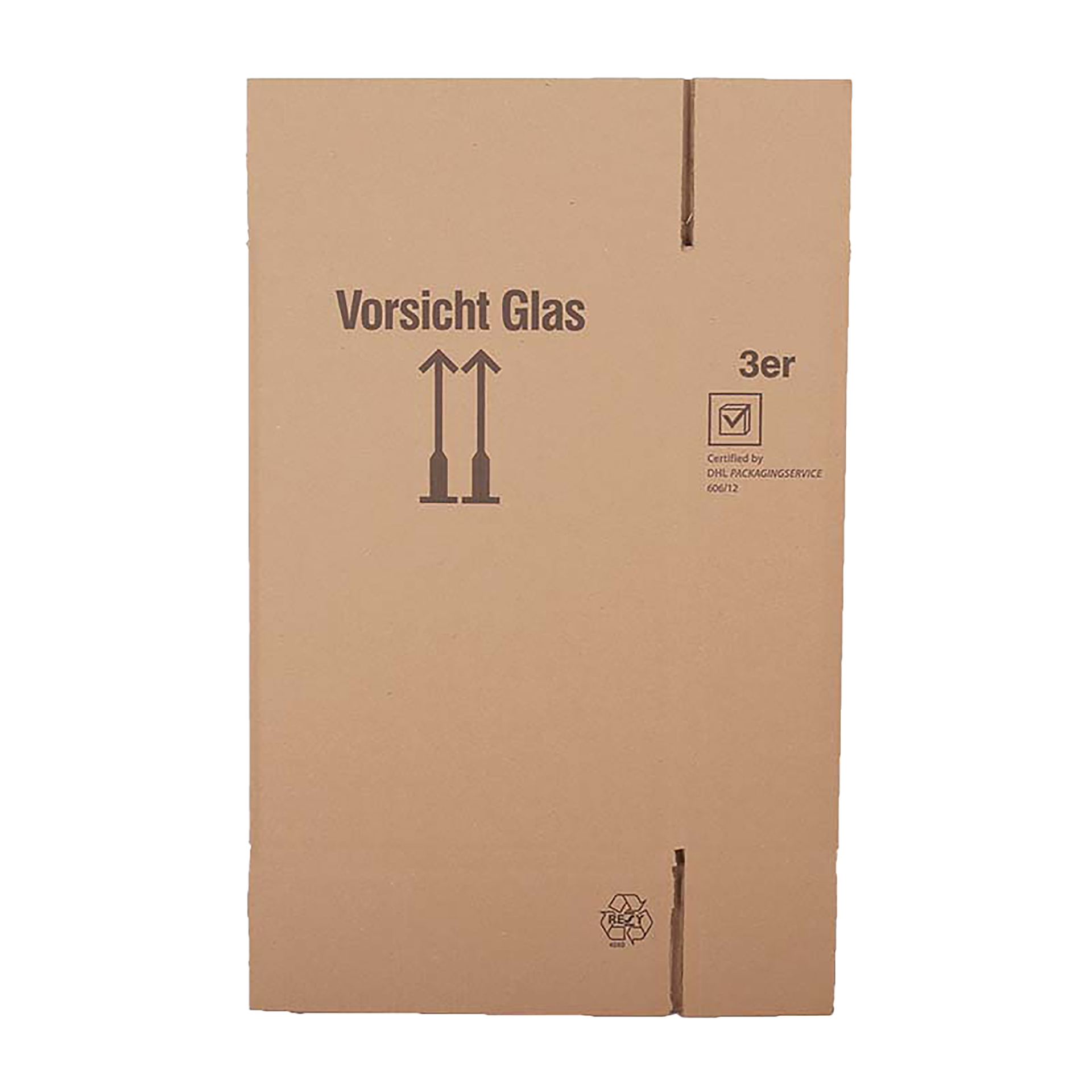 3er Flaschenversandkarton - 0,75 - 1 L - mit Gefache -