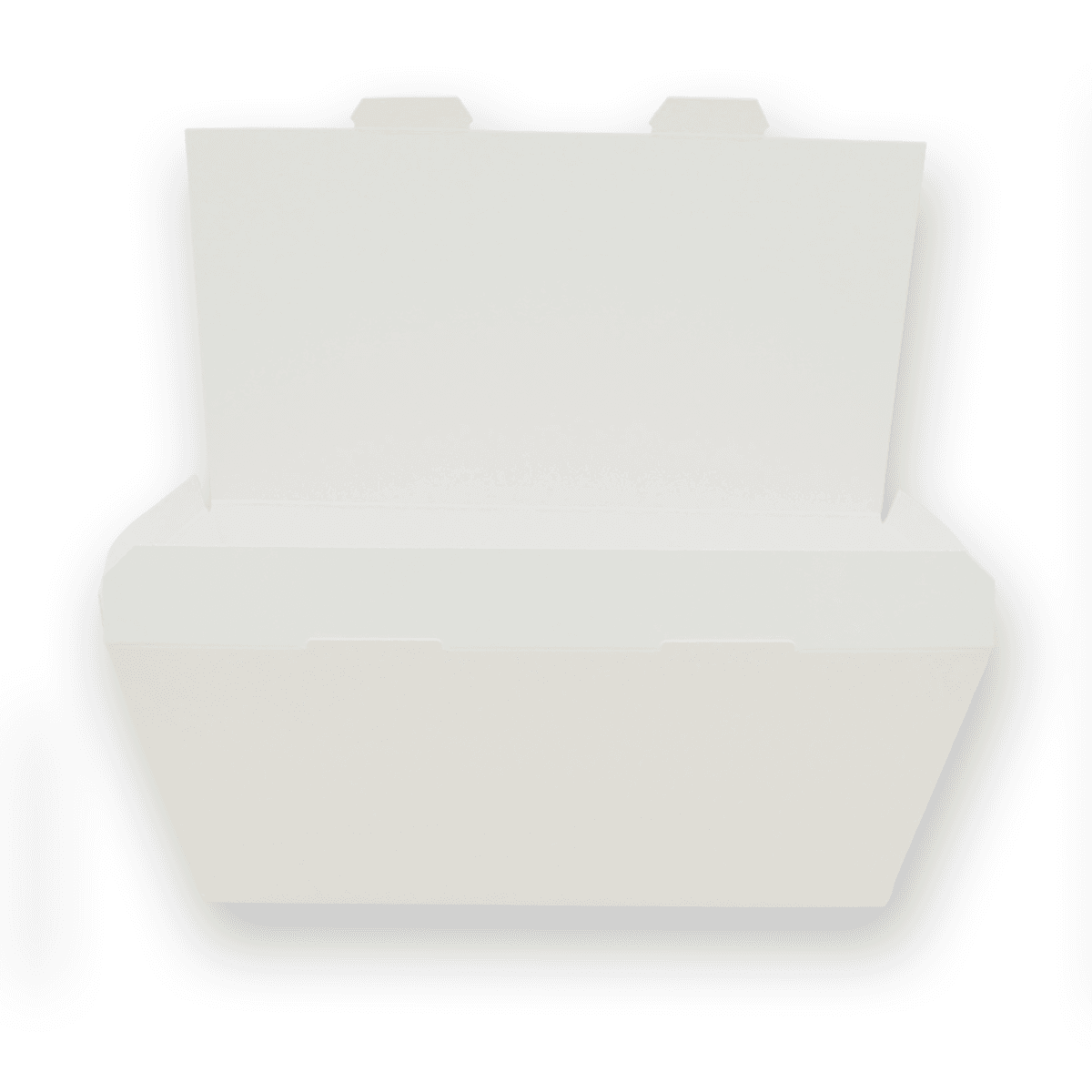 Take-away-Verpackung mit anhängendem Deckel