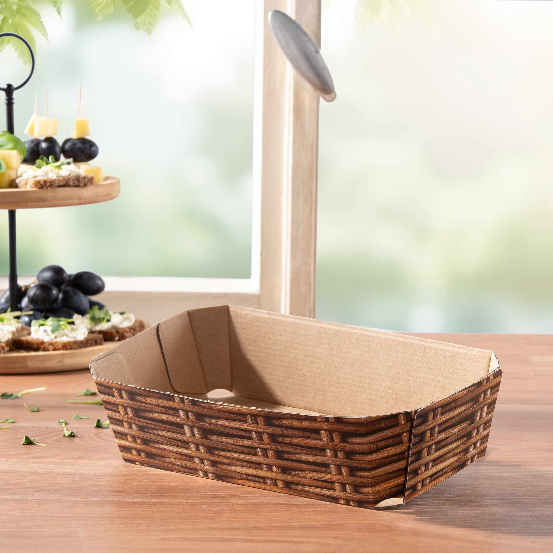 Suppengemüse Schale aus Wellpappe ungefüllt.