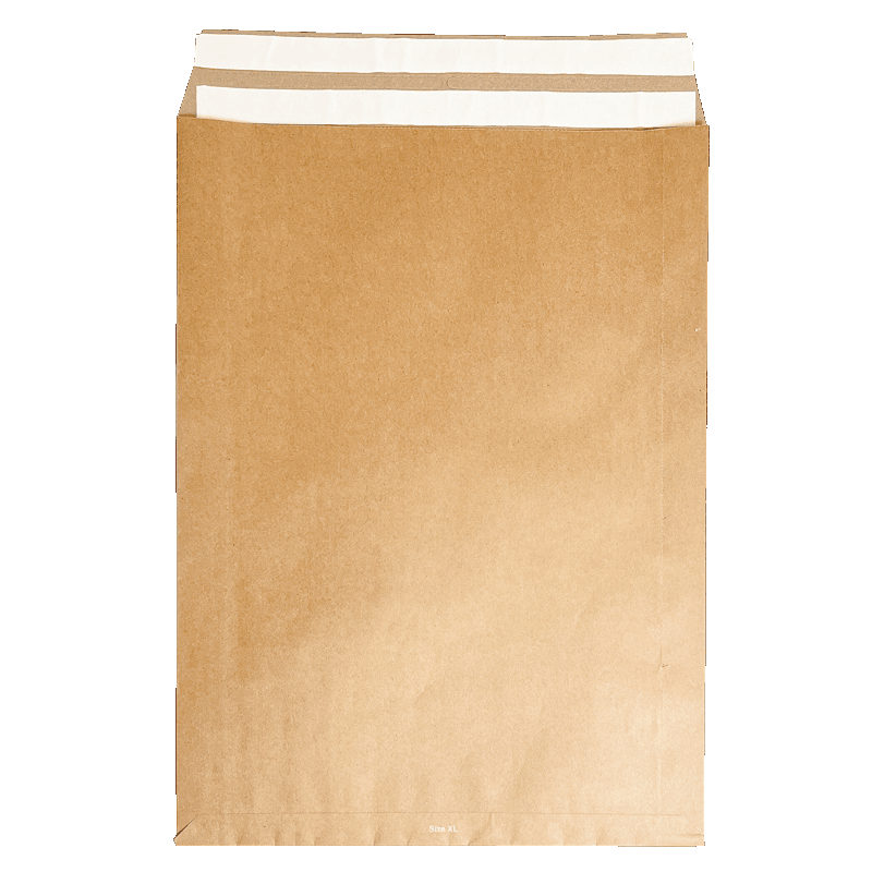 Versandtasche aus Papier XL in der Draufsicht Rückseite